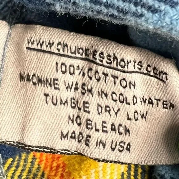 Chubbies Mens The Nutter Blue Yellow Plaid Quarter Button Up Long Sleeve Shirt M - Picture 4 of 6